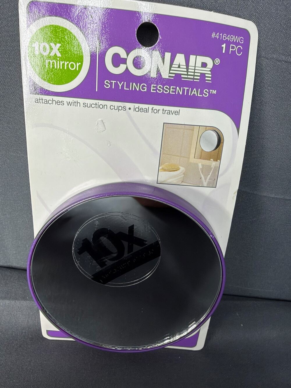 Conair Suction Cup Mirror, 10x Magnification NIP 2010